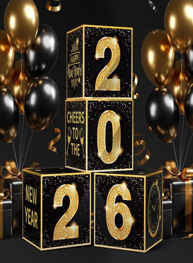 Denylo pro New Years Eve Party Supplies 2026 Balloon Box Kit Gold and Black New Years decorations for 2026 Happy Eve Party Decoration Supplies - Image 1